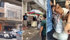 Toko emas Logam Mulia di Jalan Somba Opu, Makassar terbakar usai diduga dilempari molotov. Warga tampak panik, sementara seorang wanita yang diduga pelaku diamankan pihak kepolisian. (Foto kolase).