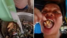 Foto Kolase - Influencer Filipina, Emma Amit saat menyantap “kepiting setan”