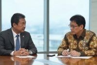 Menteri Kelautan dan Perikanan Sakti Wahyu Trenggono dan Menteri Keuangan Purbaya Yudhi Sadewa.