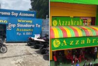 Foto Kolase - Warkop Azzahrah dan Sop Saudara Assauna di Makassar