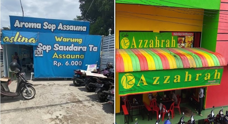 Foto Kolase - Warkop Azzahrah dan Sop Saudara Assauna di Makassar