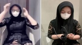 Perempuan berhijab hitam yang dikaitkan dengan pencarian “kebaya hitam no sensor” dalam video viral yang ramai diburu warganet.