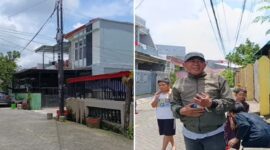 Foto Kolase - Suasana lokasi tempat hilangnya sepeda motor di kawasan Toddopuli 22 Blok 35 RT 04, Kota Makassar (kiri). Sementara itu, tangkapan layar dari video yang beredar di grup WA memperlihatkan seorang pria yang mengaku sebagai pemilik kendaraan yang hilang saat menyampaikan kronologi singkat kejadian kepada warga (kanan).