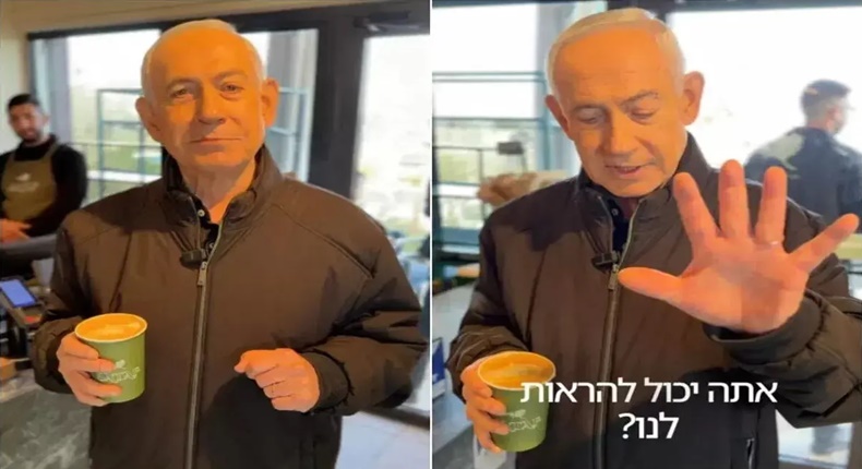 Tangkapan layar video Benjamin Netanyahu yang beredar di media sosial, diduga hasil rekayasa AI (foto kolase).