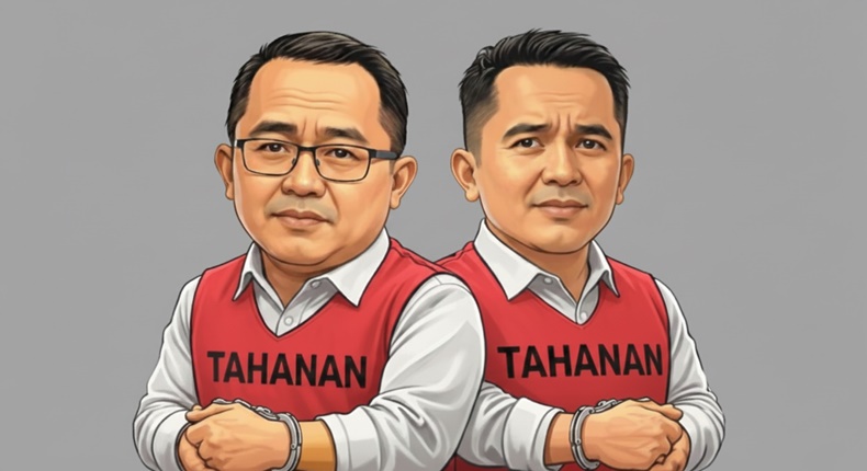 Mantan anggota DPR RI dari Dapil Sulawesi Selatan III, Muh Fauzi, yang juga merupakan suami mantan Bupati Luwu Utara (kiri), bersama Wakil Ketua DPRD Luwu, Zulkifli (kanan).