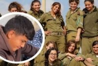 Foto Kolase – Ahmed al-Helou dan ilustrasi 10 tentara wanita Israel (Ist)