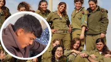 Foto Kolase – Ahmed al-Helou dan ilustrasi 10 tentara wanita Israel (Ist)