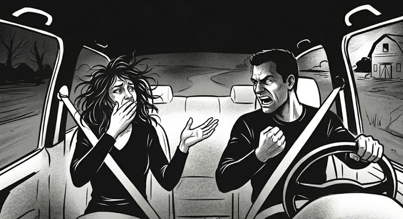 Ilustrasi cekcok dalam mobil