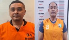 Eks Kapolres Bima Kota Didik Putra Kuncoro dan Malaungi, mantan Kasat Narkoba Polres Bima Kota, saat tampil mengenakan baju oranye.