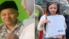Rey (kiri), sosok yang menyamar sebagai pria, dan Intan Anggraeni (kanan) yang kini melaporkan kasus tersebut ke polisi.