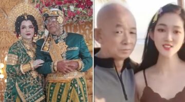 Dua peristiwa pernikahan beda usia yang viral di Luwu, Sulawesi Selatan, kakek 71 tahun menikahi gadis 18 tahun, sementara di Tiongkok, kisah lansia dengan istri muda berujung polemik warisan Rp731 miliar. (Foto kolase)