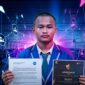 Rehan, remaja asal Pinrang yang masuk Hall of Fame NASA usai menemukan celah sistem. (Visual latar belakang dibuat dengan AI).