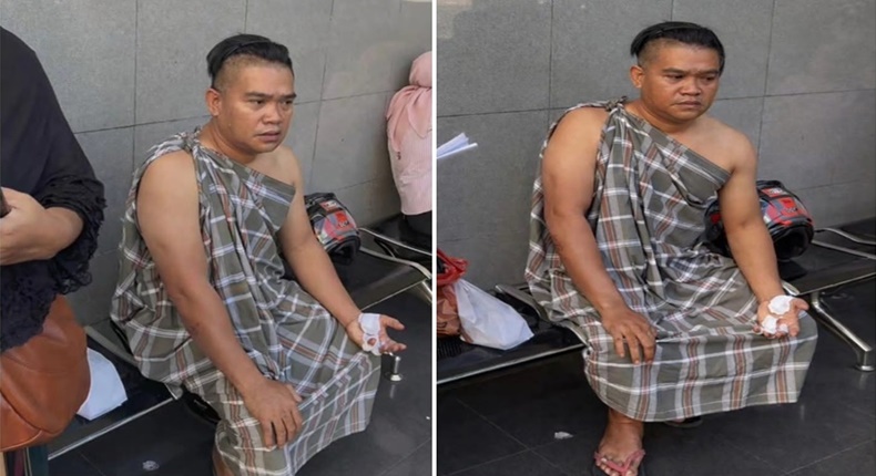 Sekuriti Ramayana menjadi korban penikaman oleh juru parkir saat kegiatan CFD di Boulevard Makassar. (Foto kolase).