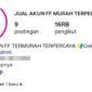 Tangkapan layar akun media sosial yang diduga terkait transaksi pembelian akun game yang dilaporkan oleh korban. 