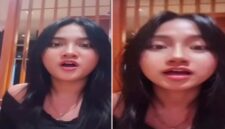 Tangkapan layar video viral sosok perempuan berinisial L terkait kasus komentar rasis yang telah diperjelas menggunakan teknologi AI.