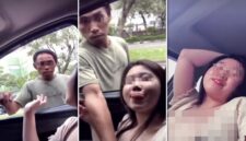 Tangkapan layar video viral yang memperlihatkan interaksi antara wanita dalam mobil dan pedagang cilok keliling yang ramai dibahas warganet di media sosial. (Foto kolase)