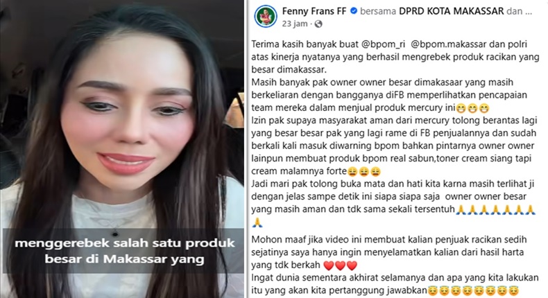 Tangkapan layar unggahan status Owner FF di media sosial (Foto kolase)