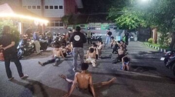 20 pemuda yang diduga terkait kelompok geng motor diciduk saat sedang pesta miras di pinggir jalan (Ist)