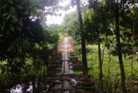 Kondisi Jembatan Gantung Pajalesang di Kota Palopo yang hingga kini belum mendapat perbaikan dan dikeluhkan warga karena dinilai membahayakan keselamatan pengguna.