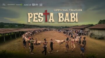 Poster Official Trailer film dokumenter Pesta Babi garapan sutradara Cypri Paju Dale dan Dandhy Laksono yang kini ramai diperbincangkan netizen karena mengangkat kerangka analisis kolonialisme di Papua