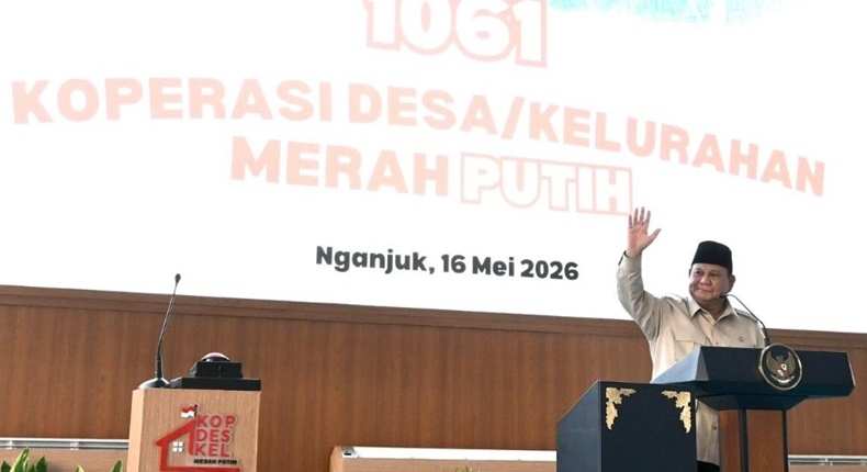 Presiden Prabowo Subianto Saat menghadiri peresmian Koperasi Desa Merah Putih di Nganjuk, Jawa Timur (Foto: BPMI Setpres/Cahyo)