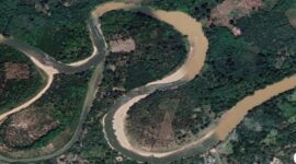 Kondisi aliran sungai di kawasan Ulu Rawas, Muratara, Sumatera Selatan, yang disorot dalam isu aktivitas tambang emas ilegal (PETI) dan ancaman kerusakan lingkungan.