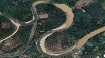 Kondisi aliran sungai di kawasan Ulu Rawas, Muratara, Sumatera Selatan, yang disorot dalam isu aktivitas tambang emas ilegal (PETI) dan ancaman kerusakan lingkungan.