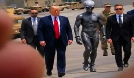 Trump Spill Bestie Baru Bareng "Alien", Netizen : Dunia Ketar-ketir hehehe