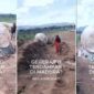 Tangkapan layar video objek misterius mirip UFO mendarat di Madura (Foto kolase)