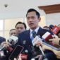 Ketua Umum Partai Demokrat Agus Harimurti Yudhoyono (AHY) saat diwawancarai di kompleks parlemen, Jakarta, Senin (22/6/2026). (ANTARA/Bagus Ahmad Rizaldi)