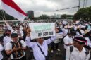 Guru honorer unjuk rasa di depan Gedung DPR, Kompleks Parlemen Senayan, Jakarta. (Ist)