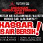 Poster Konsolidasi Terbuka Jilid 2 yang disebarkan DPP LSM GEMPAK-HAM terkait krisis air bersih dan tuntutan pertanggungjawaban Pemerintah Kota Makassar.