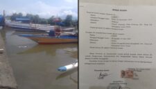 Aktivitas nelayan serta dokumen surat kuasa pengambilan solar subsidi di SPBU Bunga Didi. (Foto kolase)