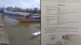 Aktivitas nelayan serta dokumen surat kuasa pengambilan solar subsidi di SPBU Bunga Didi. (Foto kolase)