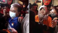 Foto kolase – Roy Suryo dan dr Tifa saat digiring oleh Polda Metro Jaya 