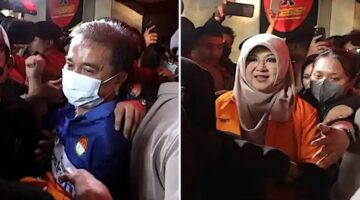 Foto kolase – Roy Suryo dan dr Tifa saat digiring oleh Polda Metro Jaya 