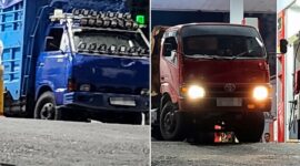 Truk pelangsir dengan tandon besar diduga leluasa menguras solar subsidi di SPBU Ujung Bulu menggunakan modus barcode ganda (Foto kolase)