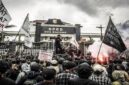Aksi Jilid III KONAMI Sulsel di depan kantor sementara DPRD Makassar (Visual AI)