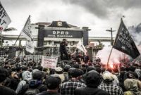 Aksi Jilid III KONAMI Sulsel di depan kantor sementara DPRD Makassar (Visual AI)