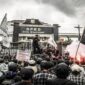 Aksi Jilid III KONAMI Sulsel di depan kantor sementara DPRD Makassar (Visual AI)