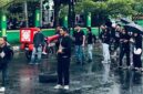 Jenderal Lapangan Koalisi Nasional Masyarakat Sulawesi Selatan (KONAMI SUL-SEL), Muammar Qadhafi (Amar) saat melakukan aksi demontrasi. (Foto Dok)