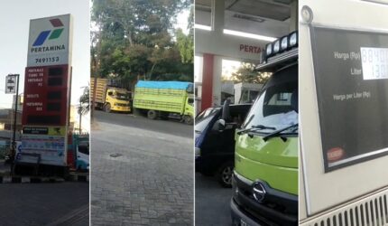 Foto dokumentasi menunjukkan suasana antrean truk di SPBU KM 3 Lapadde, Parepare, dan tampilan dispenser saat pengisian solar subsidi. Fenomena antrean yang berlangsung beberapa hari terakhir menjadi perhatian karena muncul dugaan praktik pelangsiran BBM bersubsidi.