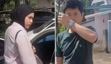 Tangkapan layar video diduga pasangan selingkuh saat hendak masuk ke dalam mobil di Sinjai. (Foto kolase)