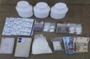 Barang bukti obat daftar G berlogo “Y” berupa tablet, Trihexyphenidyl, telepon seluler, kemasan, dan uang tunai.