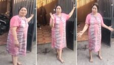 Tangkapan layar video viral yang memperlihatkan perdebatan antara Bu Haji dan seorang ketua RT mengenai pengelolaan sampah organik di Makassar (Foto kolase).