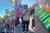 Suasana CFD Boulevard Makassar. Bagian kiri: tampak ramai warga yang beraktivitas di kawasan CFD. Bagian tengah: pengelola sedang memberikan arahan langsung di lokasi. Bagian kanan: sejumlah bak sampah baru telah disiapkan demi menjaga kebersihan kawasan. (Foto kolase/dok)