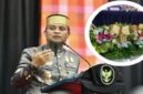 Gubernur Sulawesi Selatan Andi Sudirman Sulaiman dan dekorasi bunga yang menjadi perhatian publik terkait anggaran sewa bunga Pemprov Sulsel. (Foto kolase)