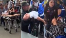 Situasi darurat saat sejumlah pelajar di Kabupaten Karo dievakuasi menggunakan brankar, digendong aparat dan warga, hingga didorong menggunakan kursi roda menuju fasilitas kesehatan menyusul insiden keracunan massal program MBG, Kamis (13/8/2026). (Tangkapan Layar Video/Foto Kolase)