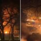 Tangkapan layar video yang memperlihatkan kobaran api melalap kawasan Mall Nipah Makassar, Jalan Urip Sumoharjo, Minggu (9/8/2026) malam. (Foto kolase)