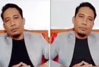 Tangkapan layar video permintaan maaf Muhammad Basri alias Ombas yang beredar di media sosial pada Senin (3/8/2026).